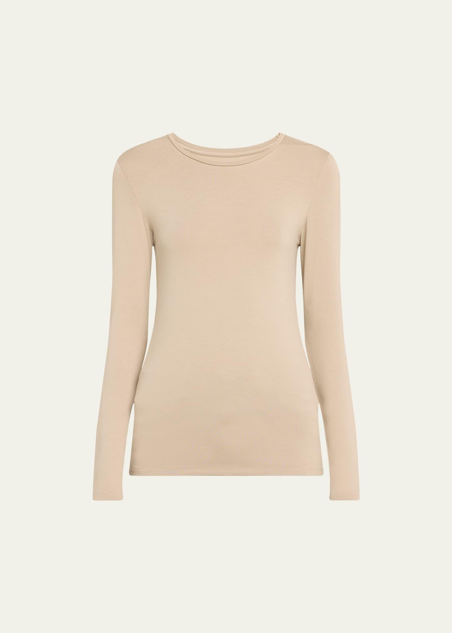 Womens Soft Touch Crewneck Long-Sleeve Top Product Image