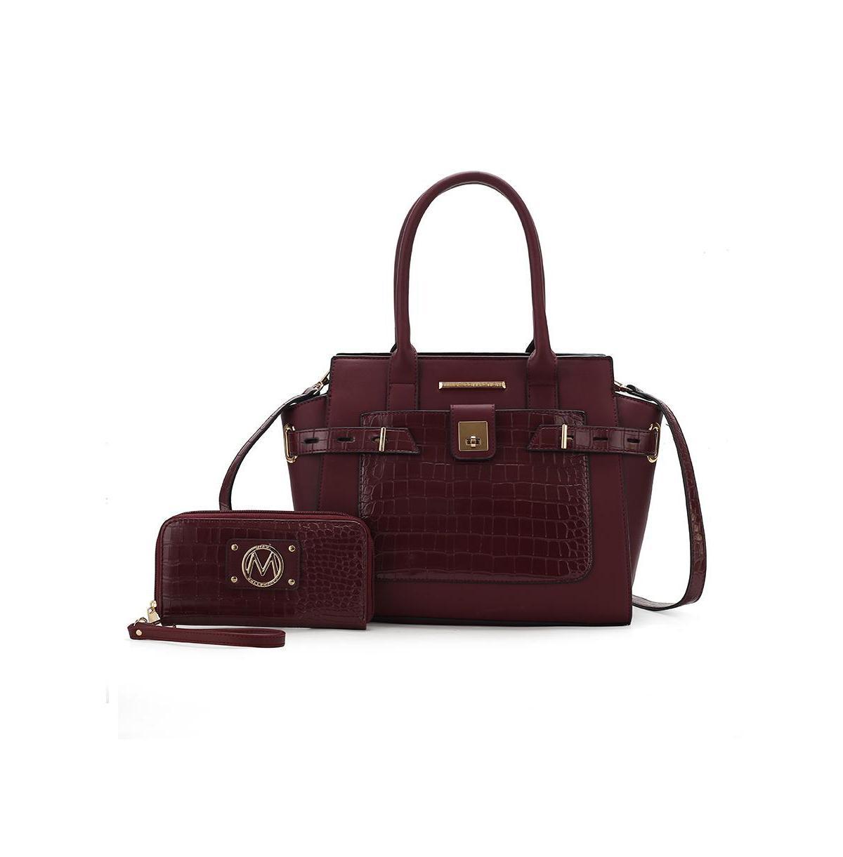 Mkf Collection Isla Crocodile Embossed Women s Satchel Bag with wallet by Mia K Product Image