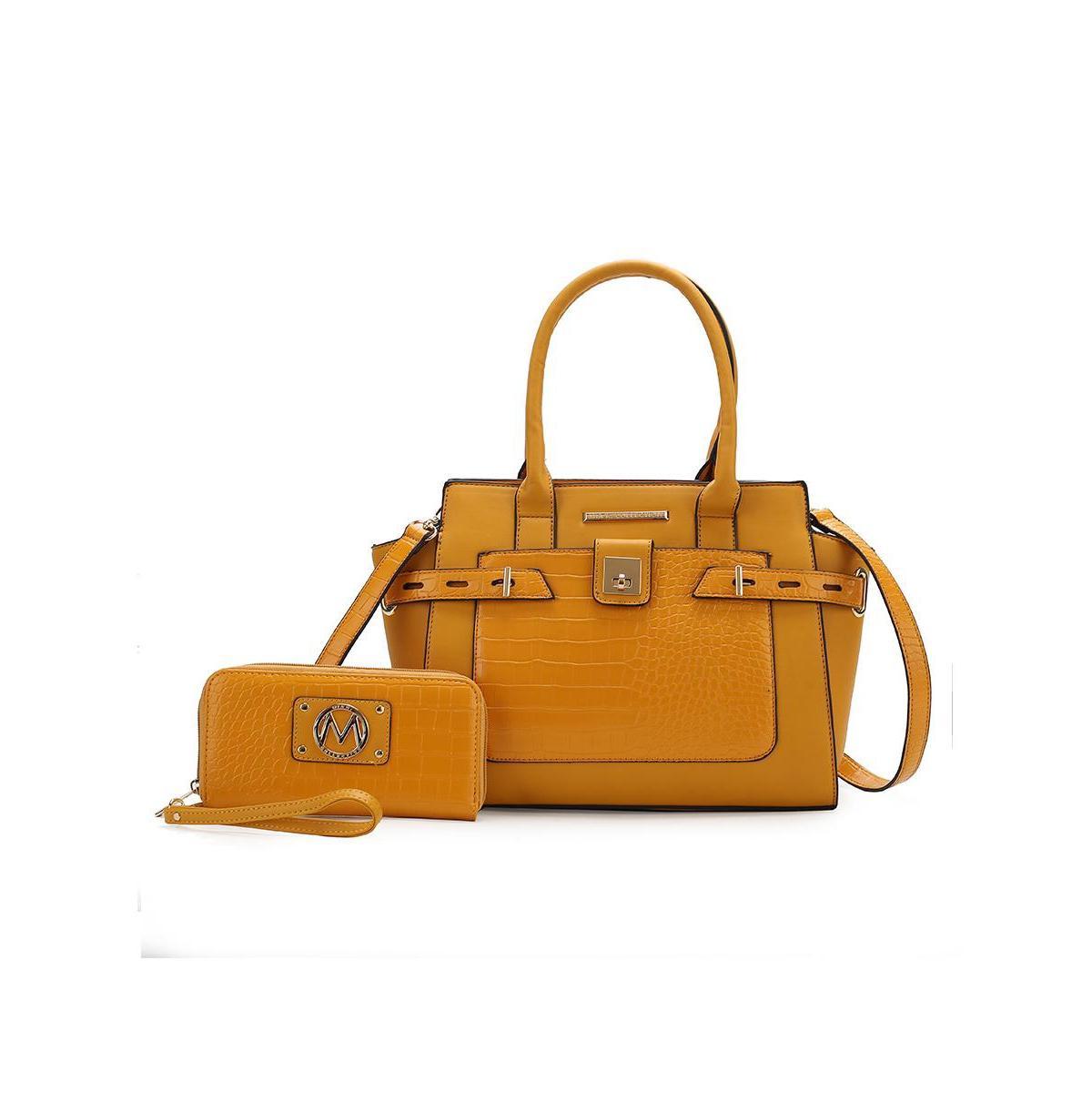 Mkf Collection Isla Crocodile Embossed Women s Satchel Bag with wallet by Mia K Product Image