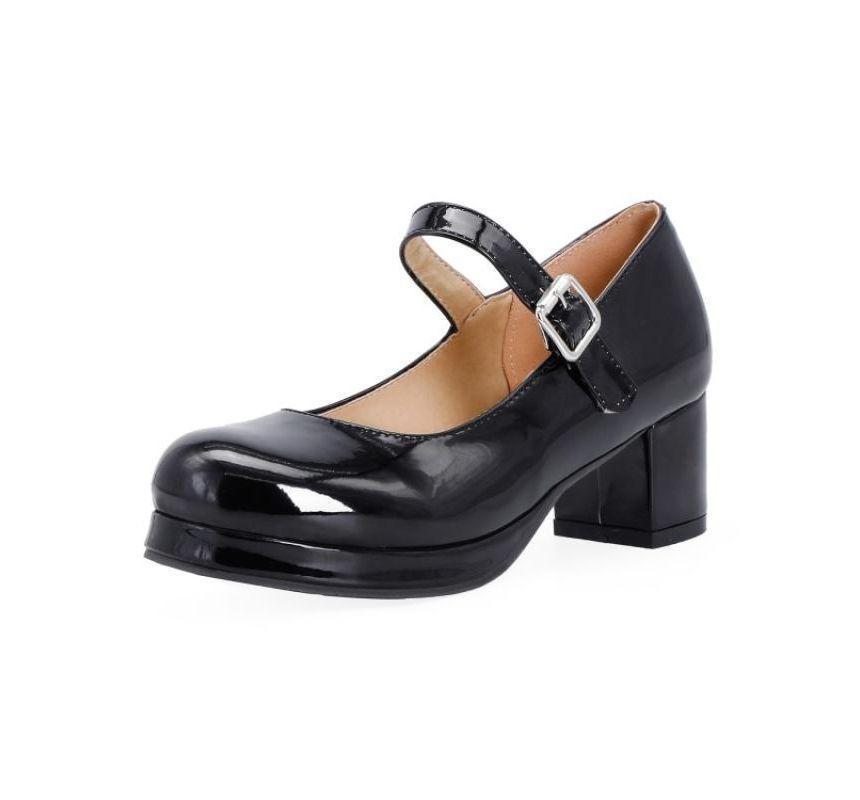 Block-Heel Patent Mary Jane Shoes Product Image