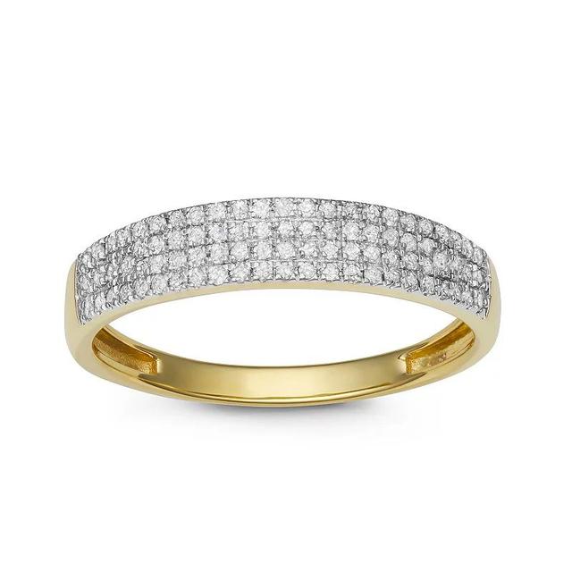 HDI Gold Over Silver 1/4 Carat T.W. Diamond Band, Womens Gold Tone Product Image