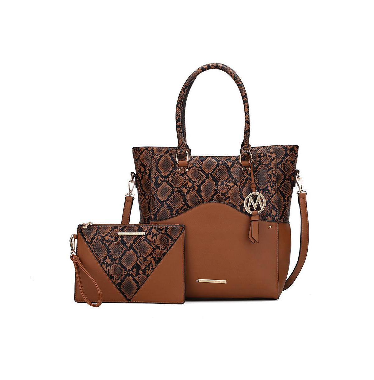 Mkf Collection Iris Snake Embossed Women s Tote Bag with matching Wristlet Pouch by Mia K Product Image