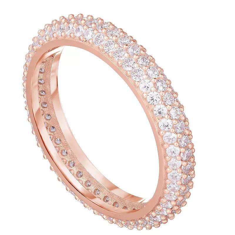 Sunkissed Sterling Cubic Zirconia Pave Ring, Womens Pink Product Image