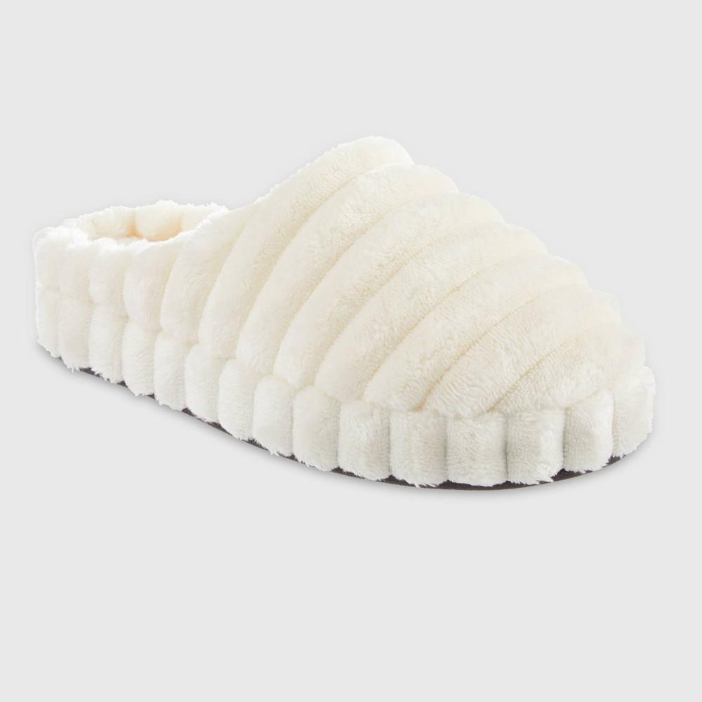 Isotoner Womens Margo Spa Hoodback Slippers - Cream XL Product Image