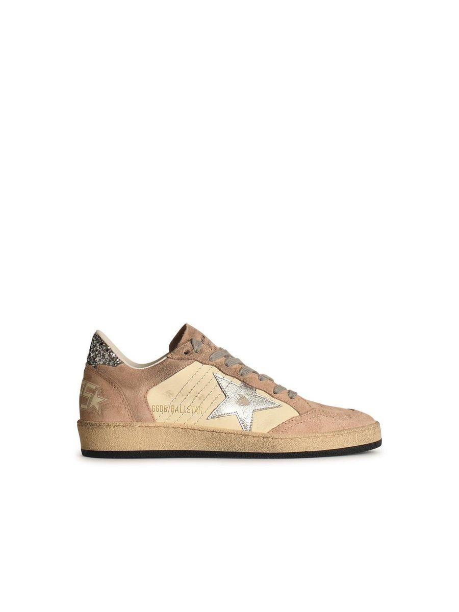 GOLDEN GOOSE 'ballstar' White Leather Sneakers Woman In Pink Product Image