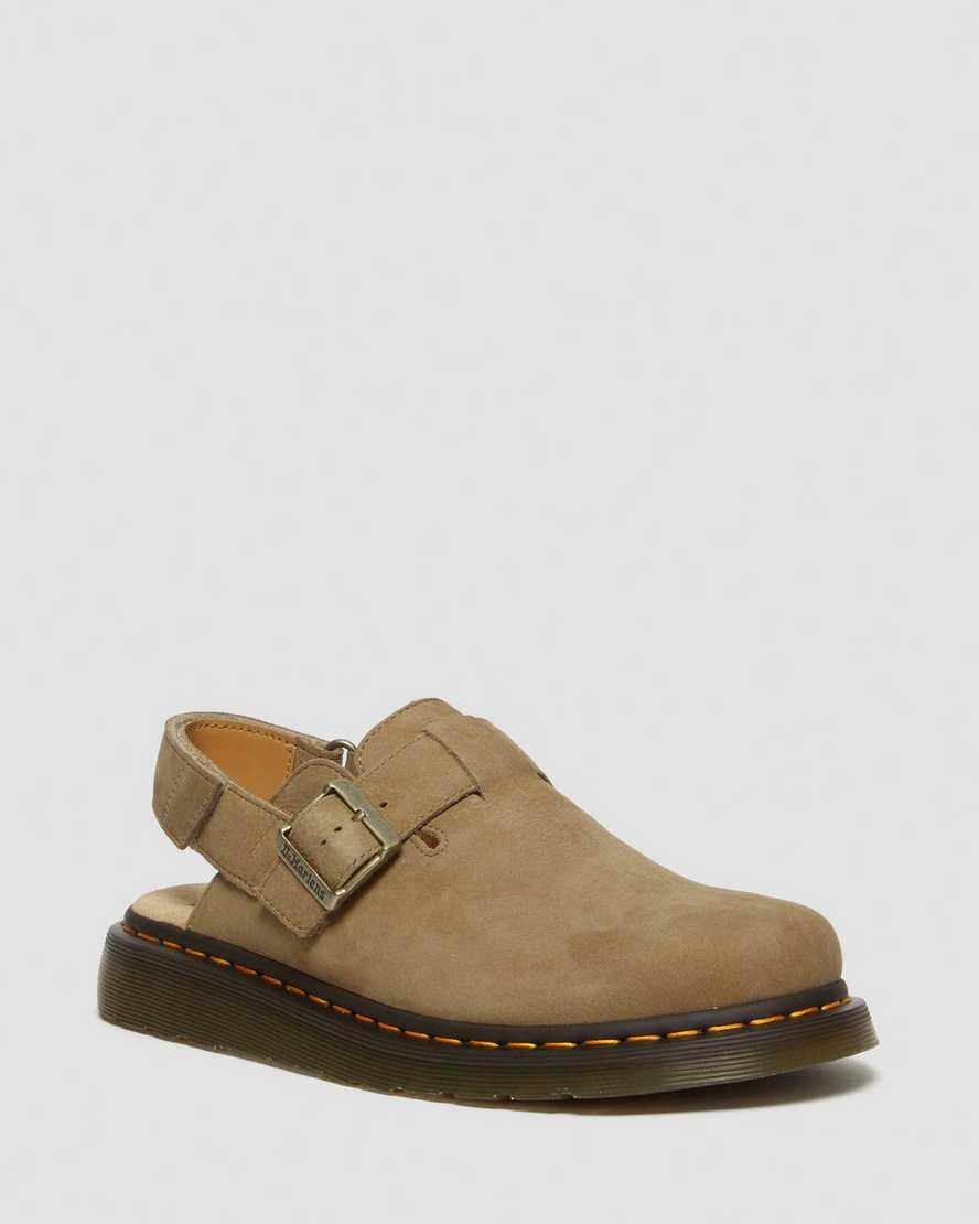 Dr Martens unisex Jorge II mules in tan suede Product Image