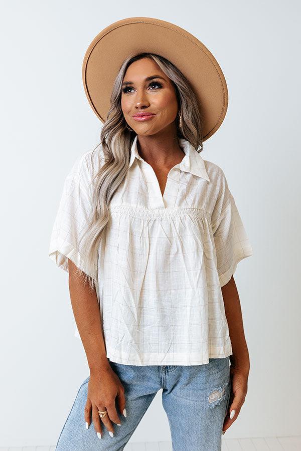 Austin City Sweetness Shift Top In Cream Product Image