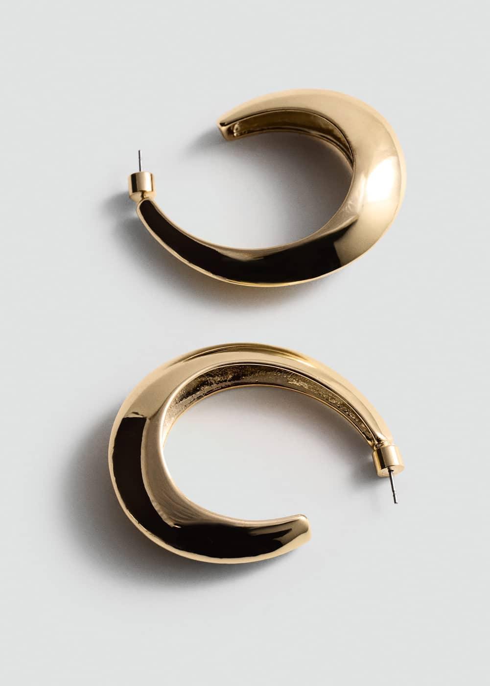 MANGO - Oval hoop earrings - One size - Women Product Image