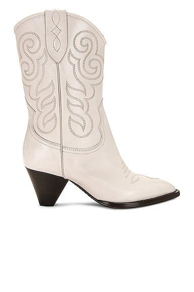 Isabel Marant Luliette Embroidered Boot in Chalk - Light Grey. Size 41 (also in ). Product Image