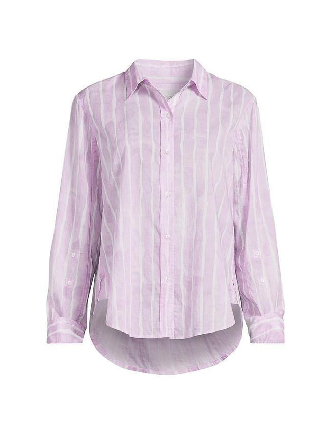 Womens Watercolor Striped Girlfriend Shirt Product Image