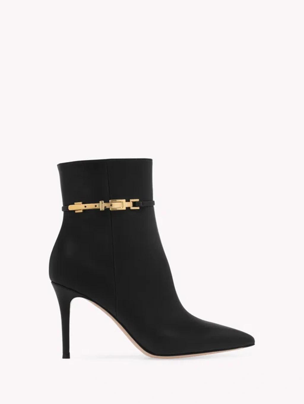 GIANVITO ROSSI Carrey 85 Calf Leather Ankle Boots In Black Leather product image