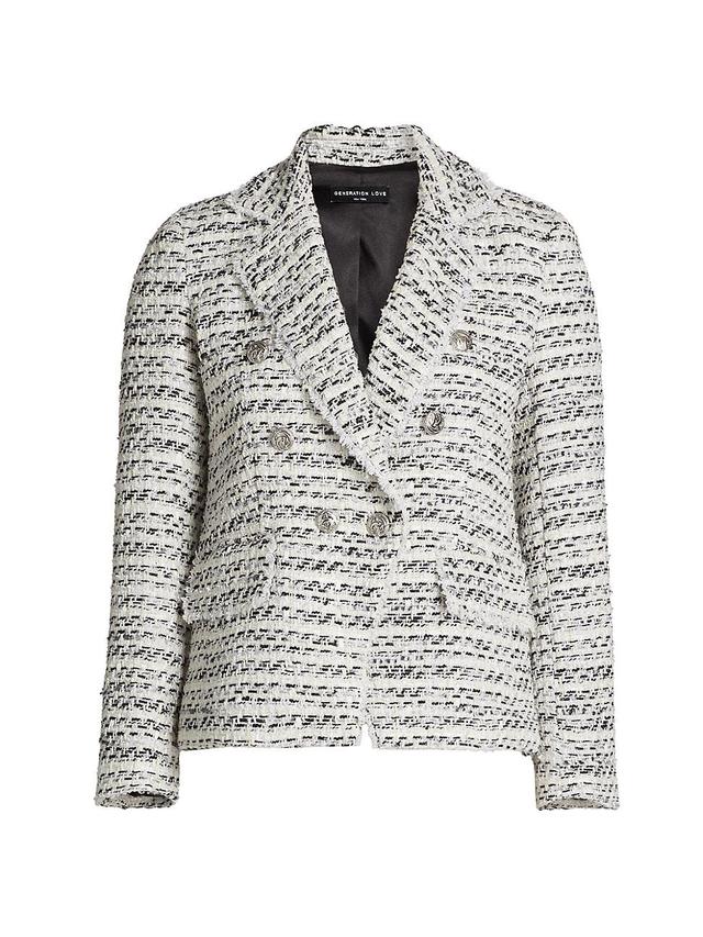 Womens Eliza Metallic Tweed Blazer Product Image