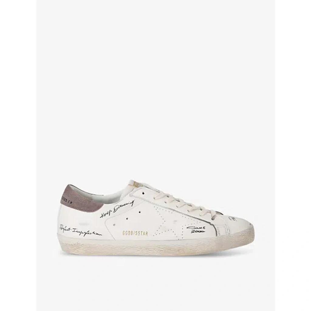 GOLDEN GOOSE Super-star Skate Star Branded Leather Trainers In White/oth Product Image