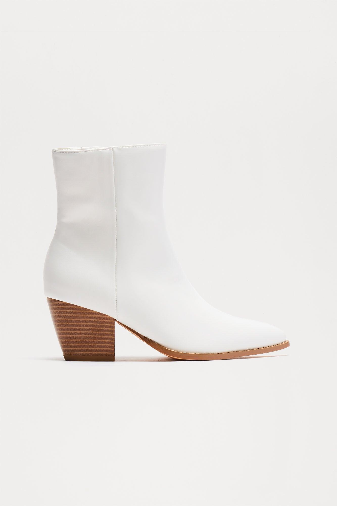 Braxton Heeled Booties - White product image