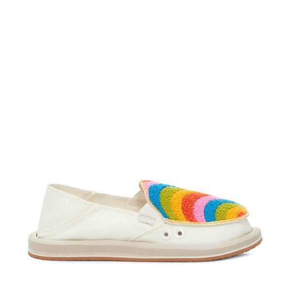 Womens Sanuk Donna Rainbow Slip-On Casual Shoe - White / Multicolor Product Image