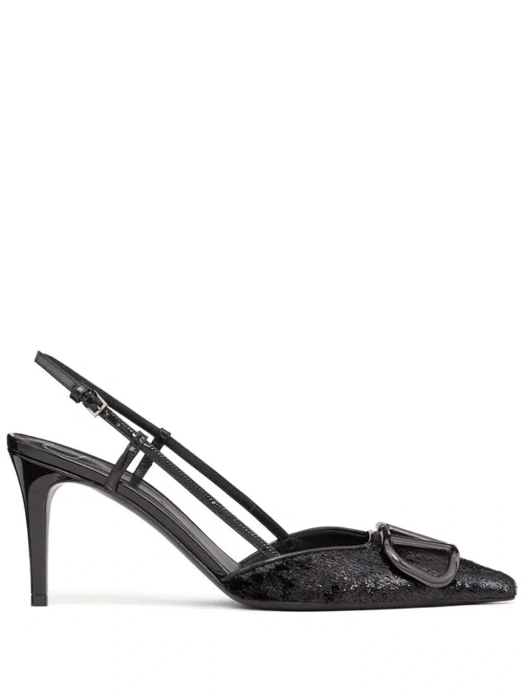 VALENTINO GARAVANI Valentino Vlogo Signature Pointed Toe Pumps In Black Product Image