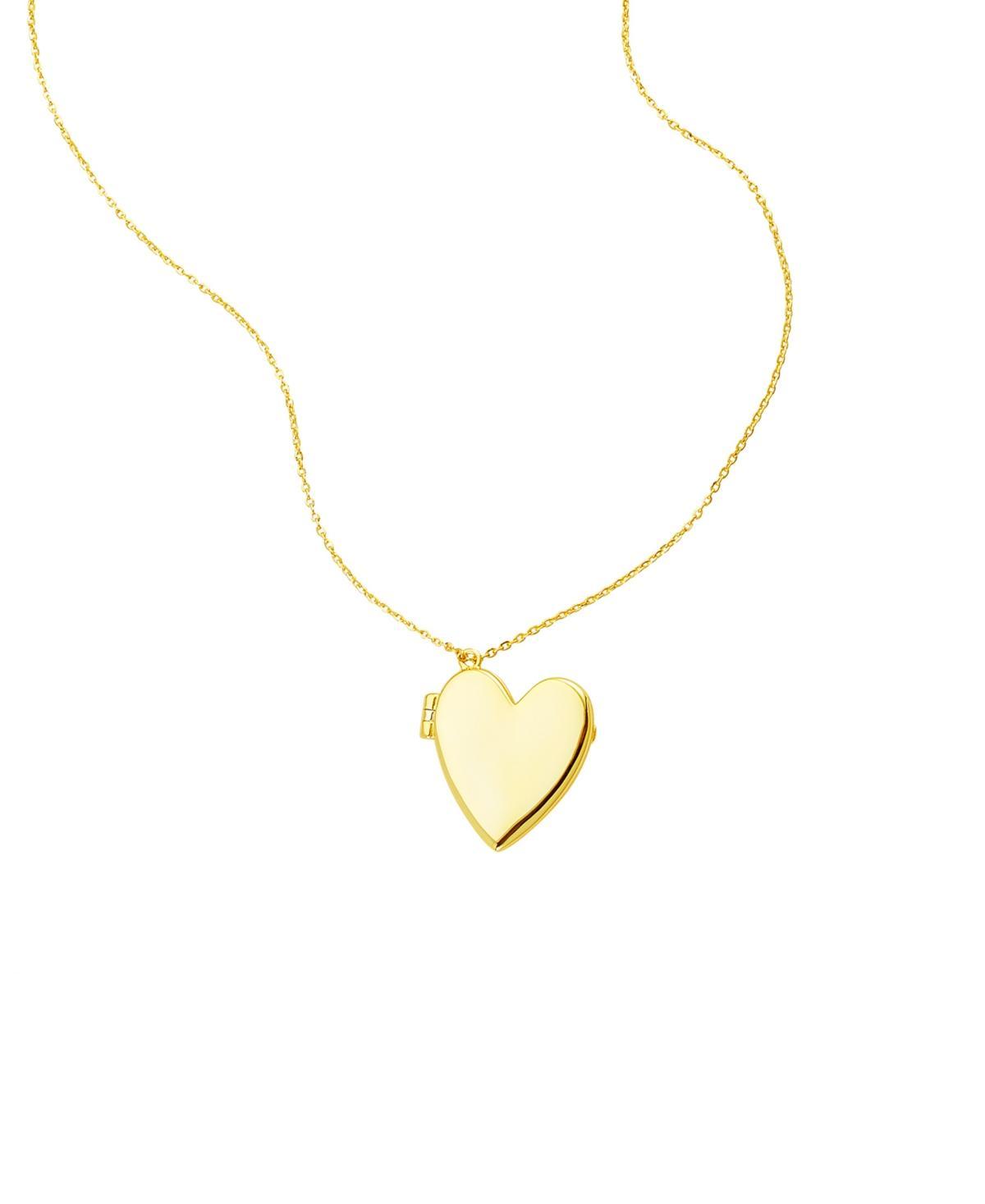 Adornia 14k Gold Plated Heart Locket Necklace, Womens Yellow Product Image