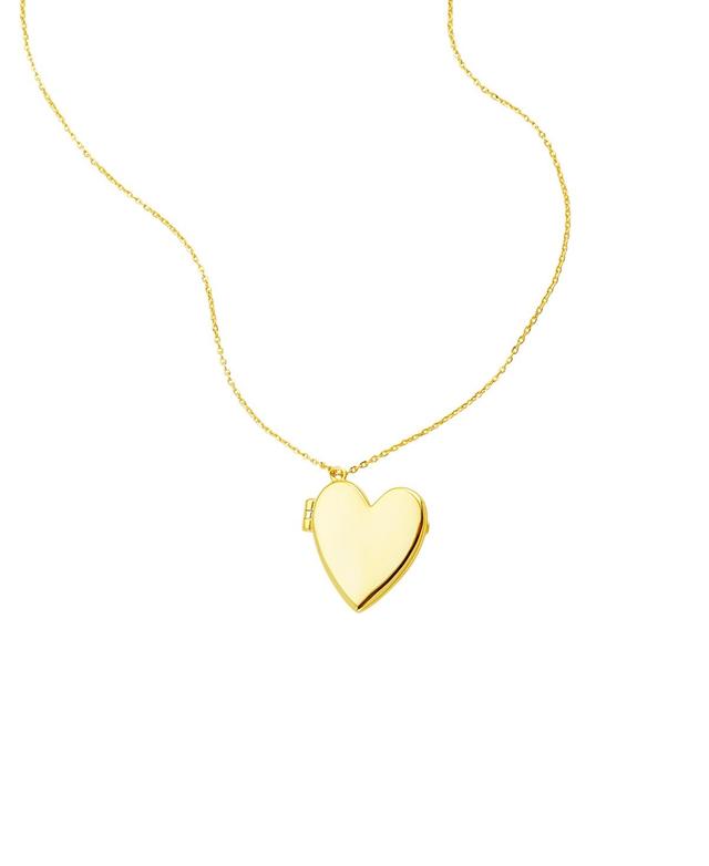 Adornia 14k Gold Plated Heart Locket Necklace, Womens Yellow Product Image