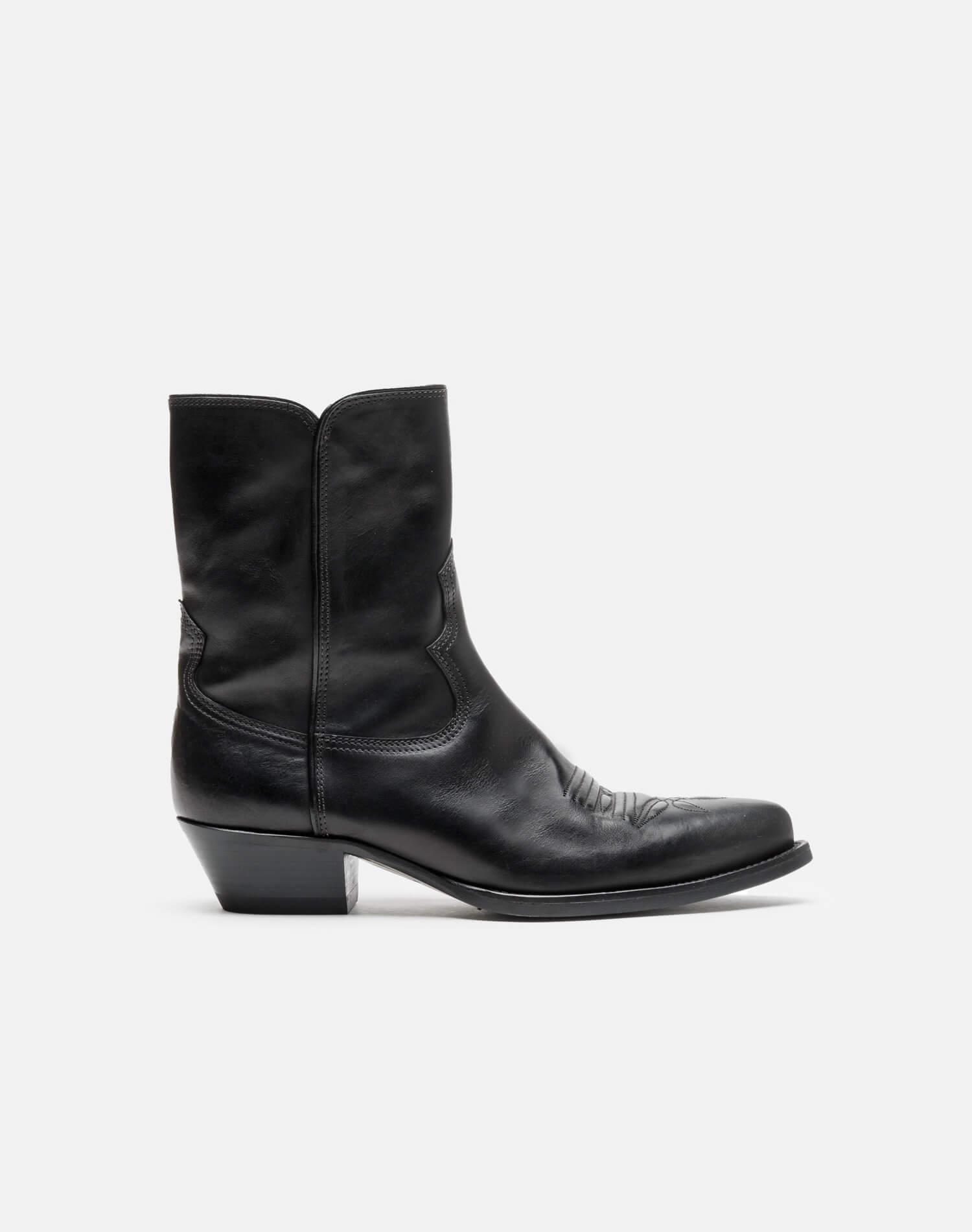 Western Boot - Black Leather product image