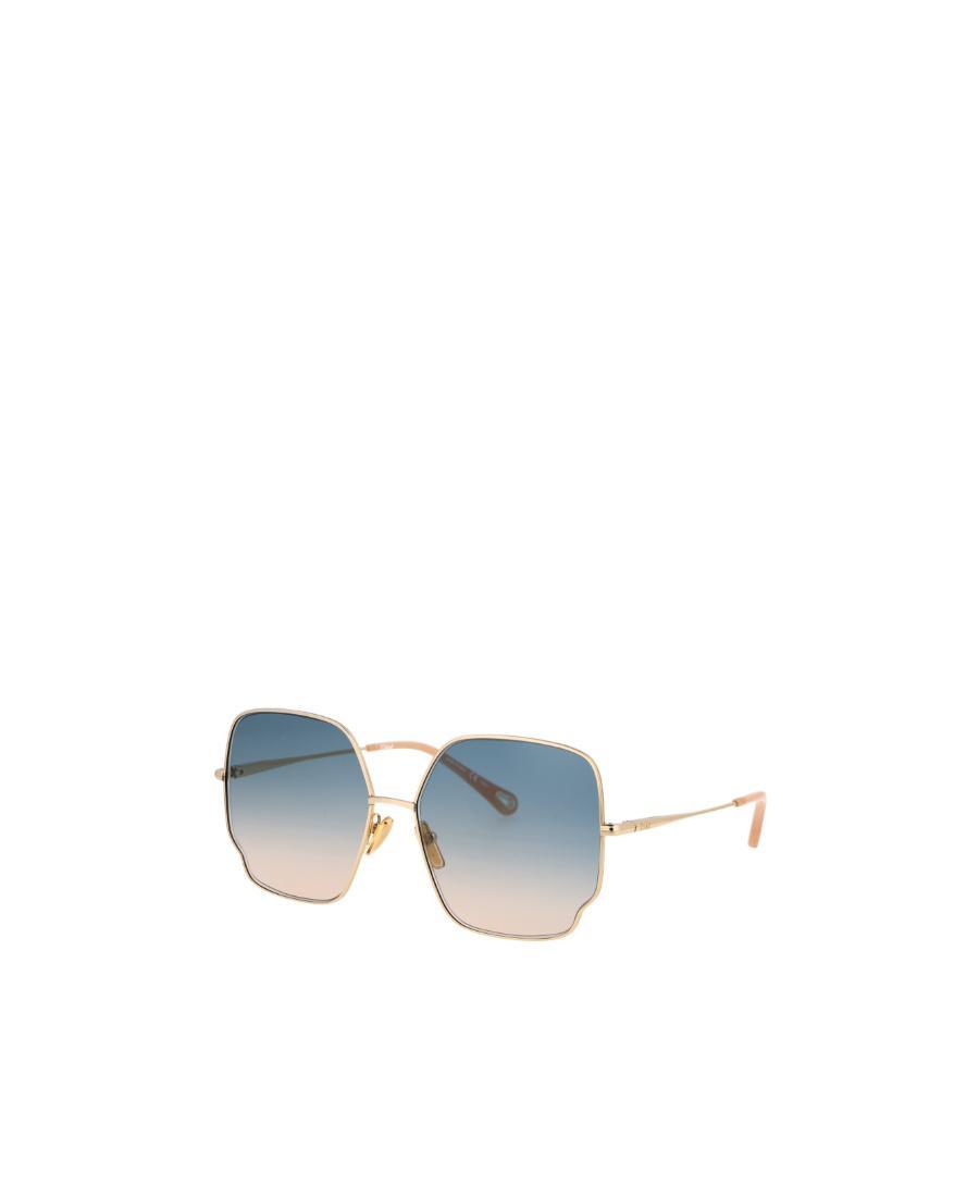 CHLOÉ Gradient-sense Square-frame Sunglasses In 003 Gold Gold Green Product Image