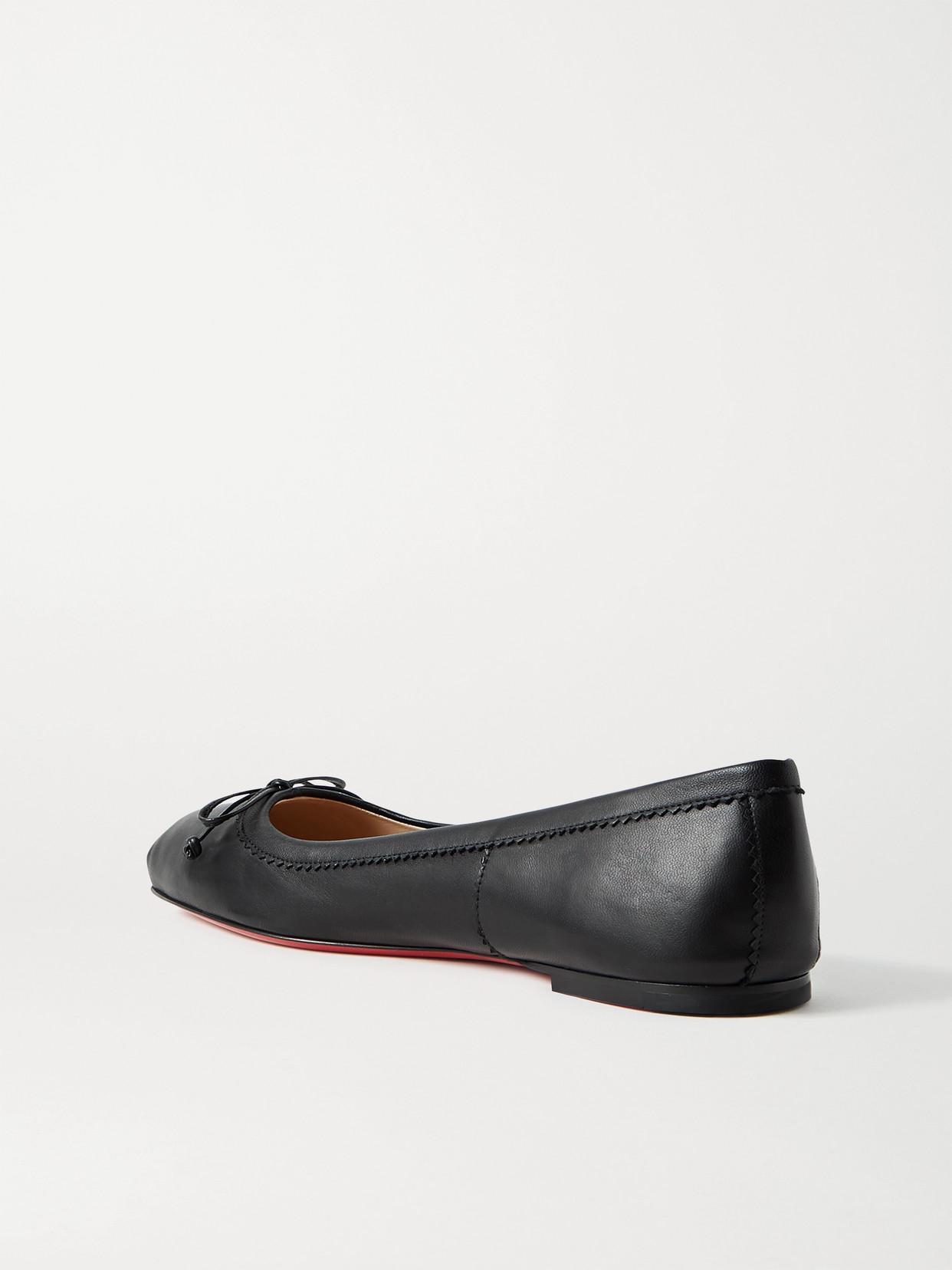 CHRISTIAN LOUBOUTIN Mamadrague Square-toe Leather Ballet Flats In Black Product Image