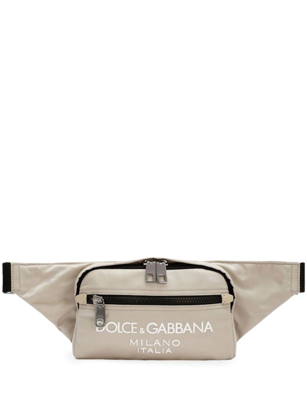 Logo-print Zipped Belt Bag In Neutrals Product Image