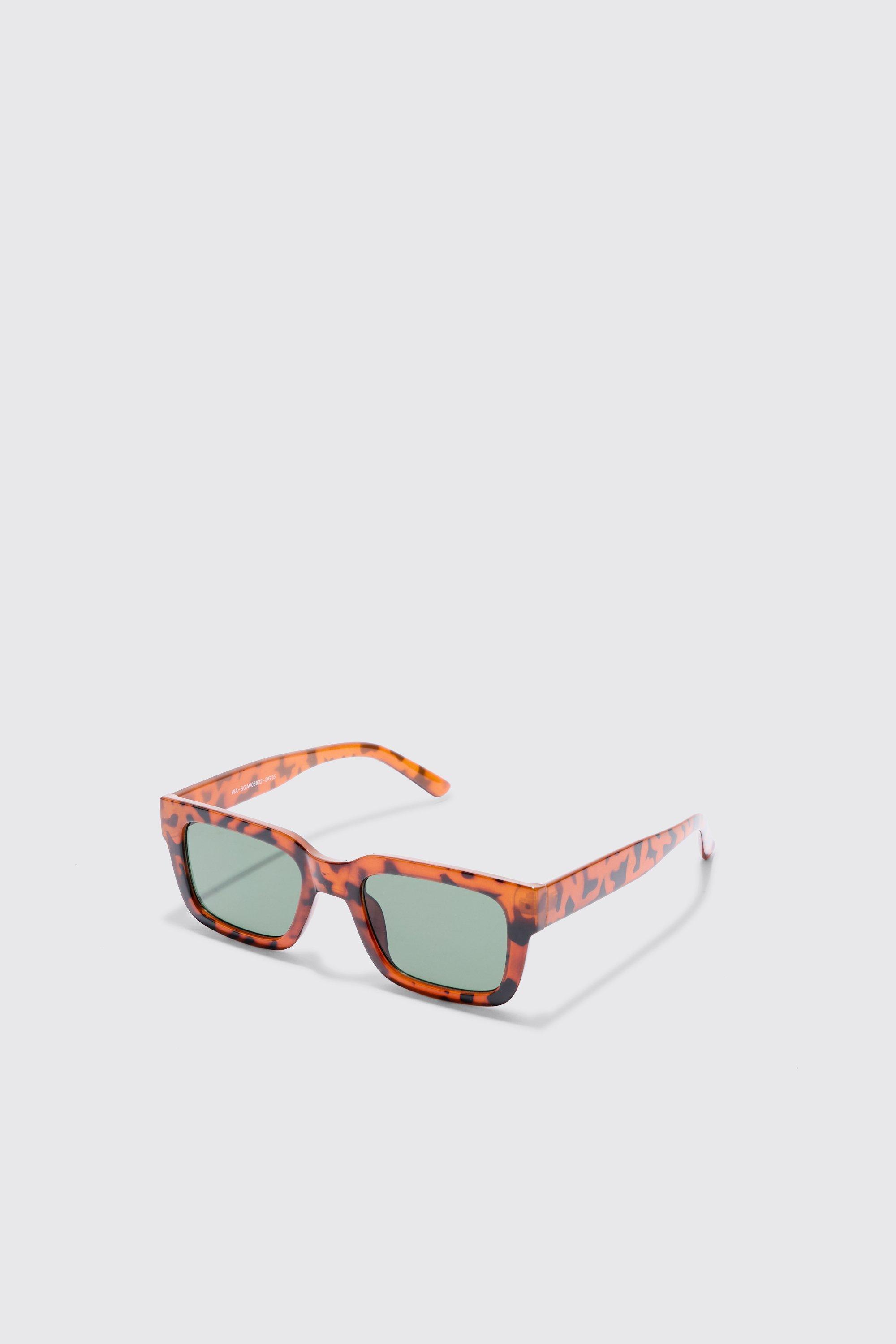 Tortoise Shell Sunglasses In Brown | boohooMAN USA Product Image