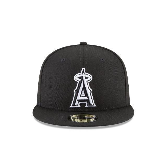 Los Angeles Angels Black and White Basic 59FIFTY Fitted Hat Male Product Image