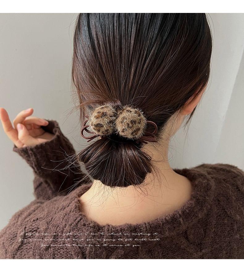 Leopard Print Bead Hair Tie Product Image