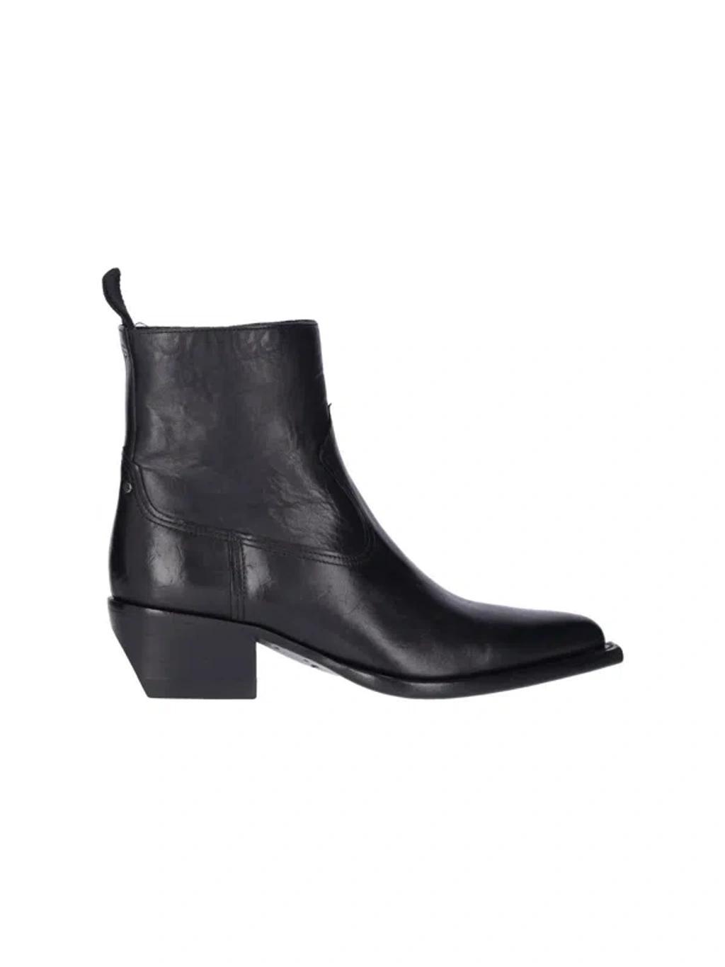 Debbie Leather Ankle Boots In Black Product Image