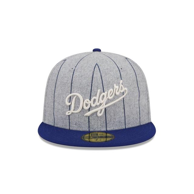 Los Angeles Dodgers Heather Pinstripe 59FIFTY Fitted Hat Male Product Image