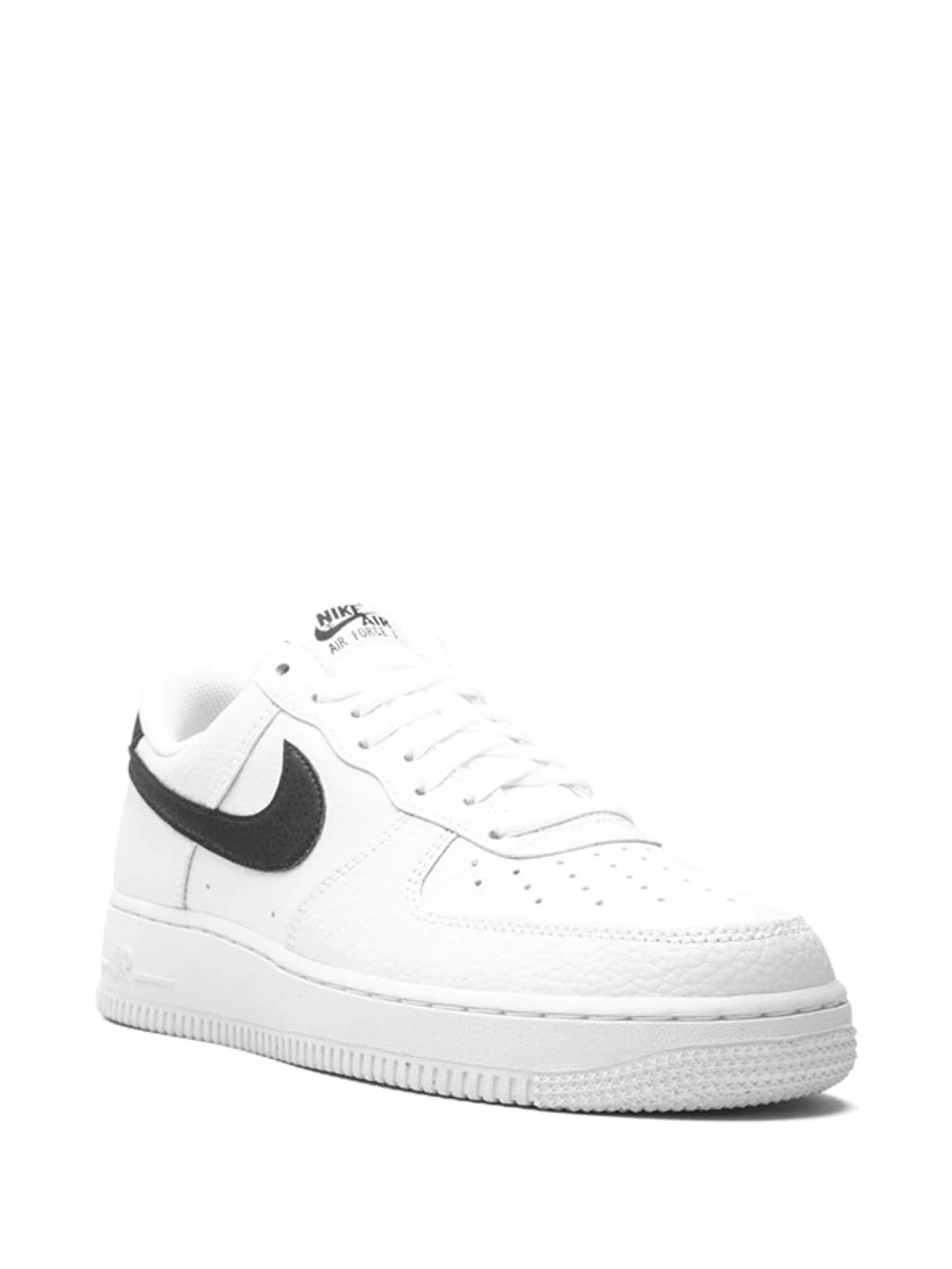 NIKE Air Force 1 White And Black Leather Sneaker Product Image