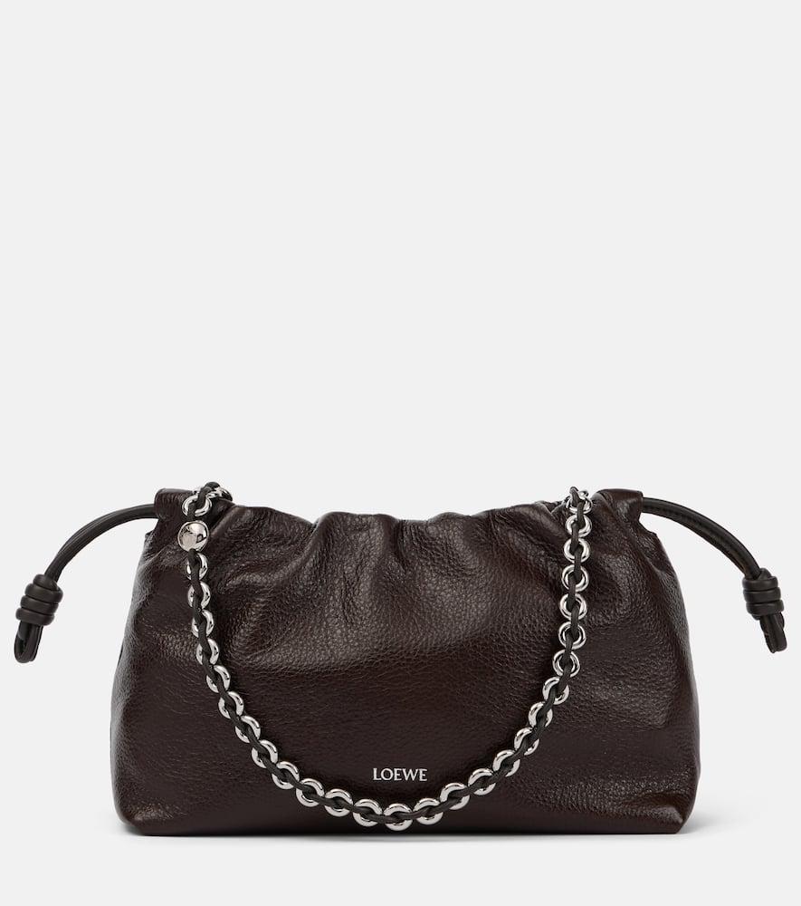 LOEWE Flamenco Small Leather Bucket Bag In Oxblood Product Image