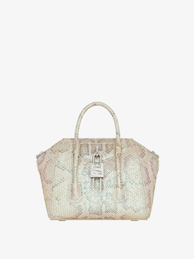 Mini Antigona Lock bag in python with pearl effect Product Image