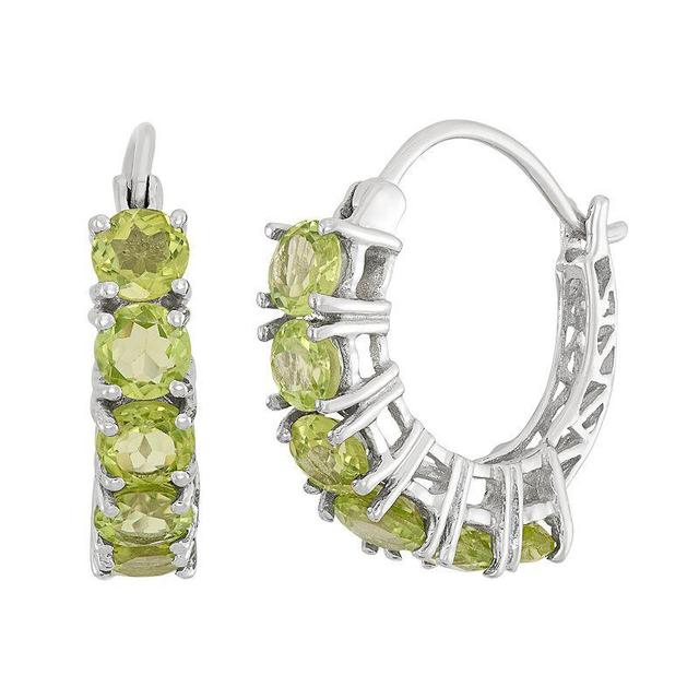 Jewelexcess Peridot Sterling Silver Hoop Earrings, Womens, Green Product Image