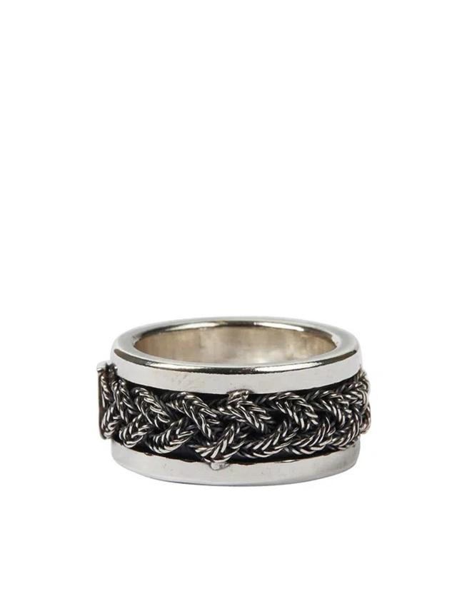 EMANUELE BICOCCHI Braided Ring In Silver Product Image