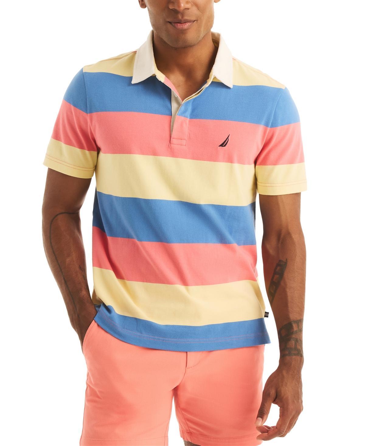 Men's Classic-Fit Stripe Rugby Polo Shirt Product Image