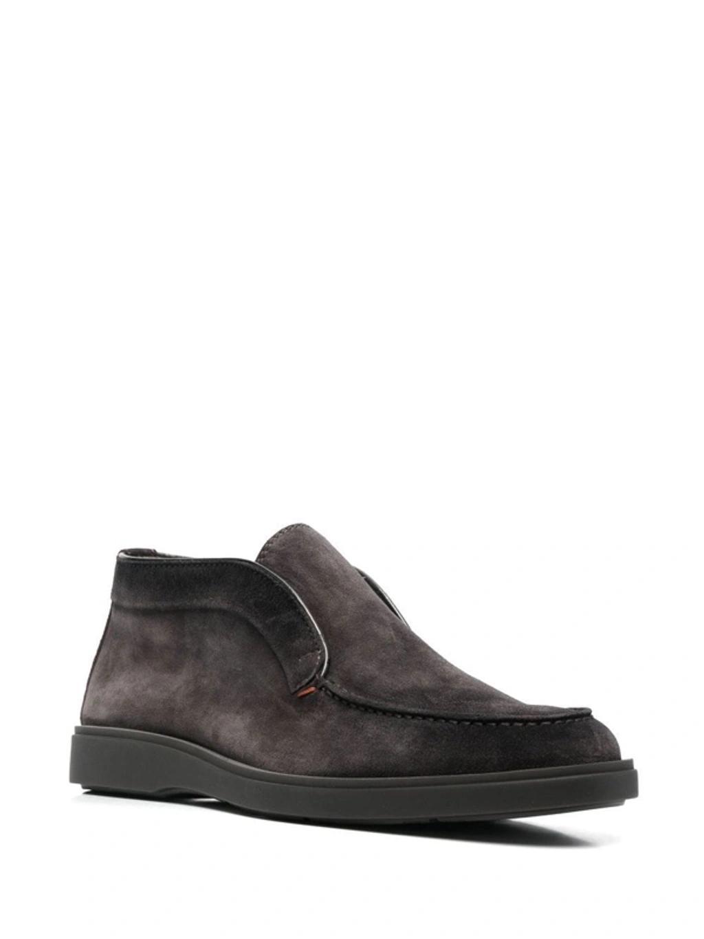 SANTONI Slip-on Suede Boots In Grey Product Image