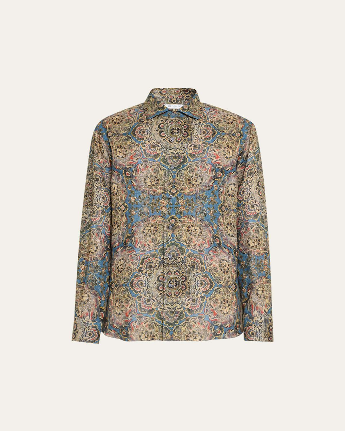 Mens Andre Linen Tapestry Bloom Sport Shirt Product Image