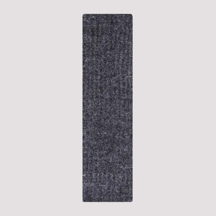 Logo-patch Wool Scarf In Grey Product Image