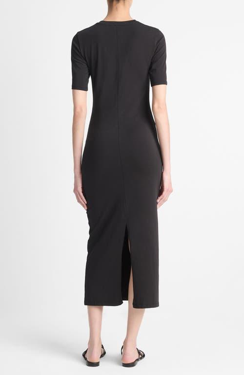 VINCE Short Sleeve Midi Dress In Black Product Image