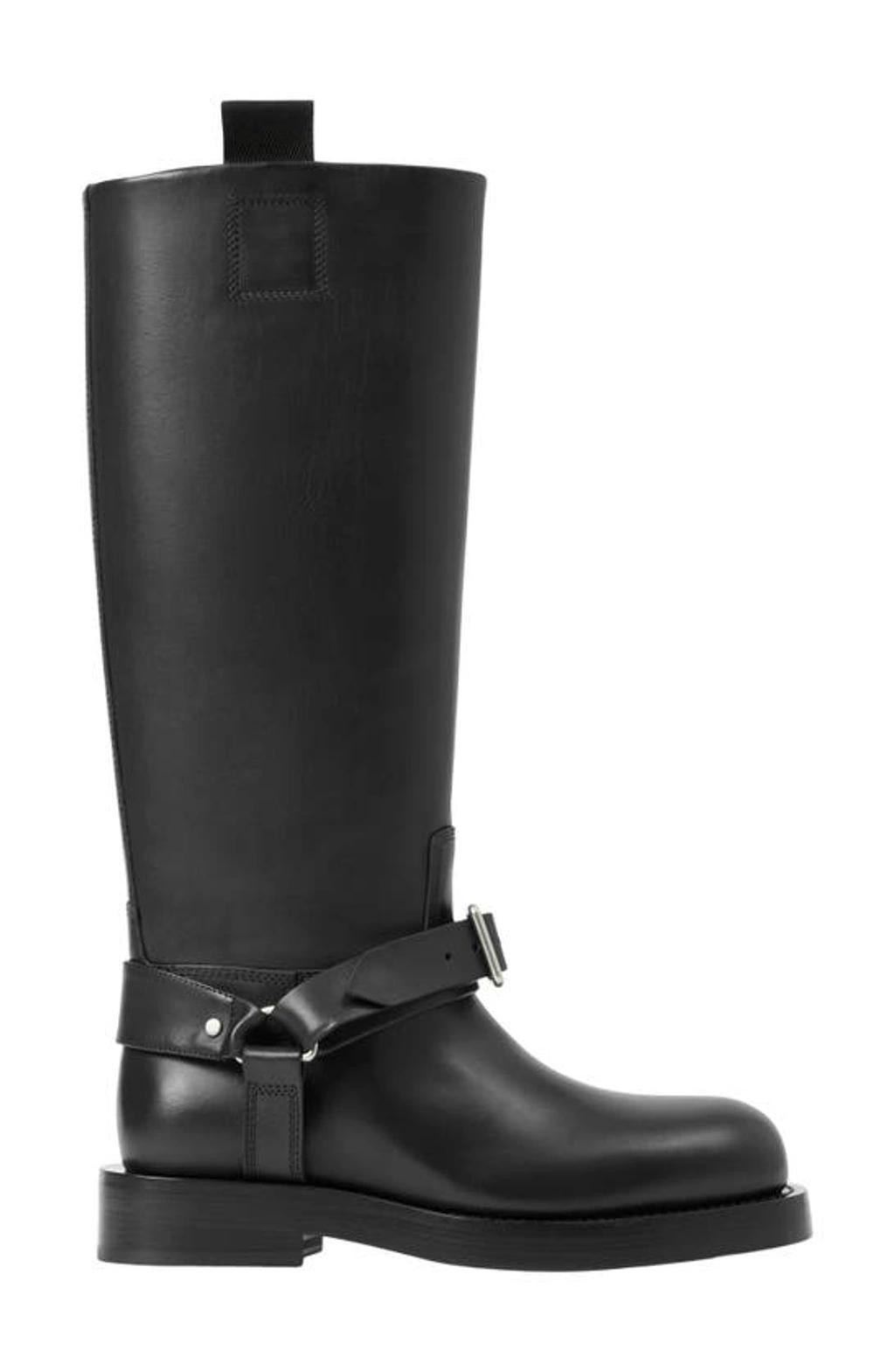 BURBERRY Saddle Knee-high Leather Boots In Black product image