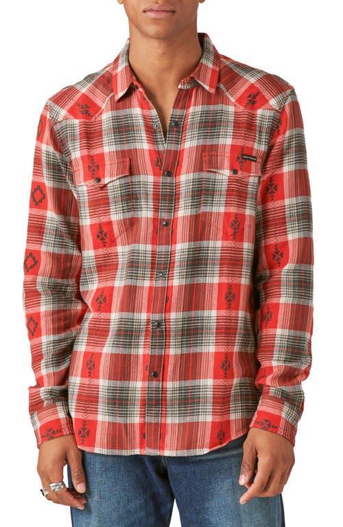 Lucky Brand Plaid Dobby Western Snap-Up Shirt Product Image