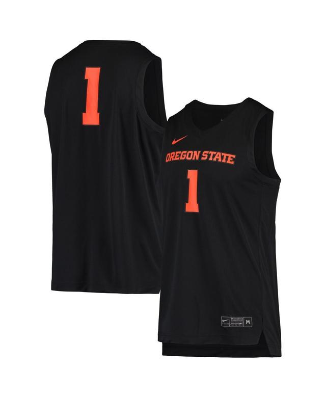 Mens Nike #1 Black Oregon State Beavers Replica Basketball Jersey - Black Product Image