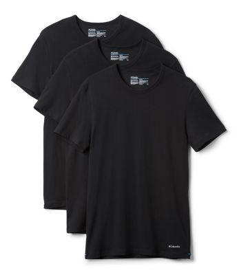 Columbia 100% Pure Cotton Crew Neck Tee Classic Fit Solid 3-Pack (Black) Men's Clothing Product Image