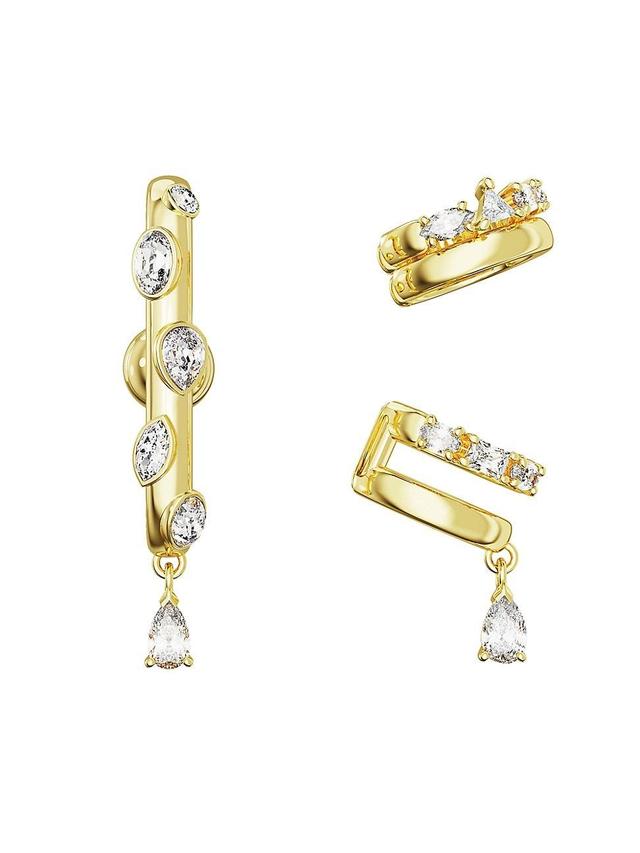 Womens Dextera Goldtone & Crystal 3-Piece Ear Cuff Set Product Image