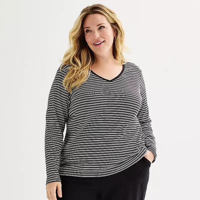 Plus Size Croft & Barrow Essential V-Neck Top, Womens Product Image