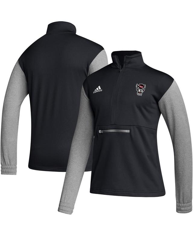 Mens adidas Black Nc State Wolfpack Sideline Aeroready Half-Zip Top Product Image