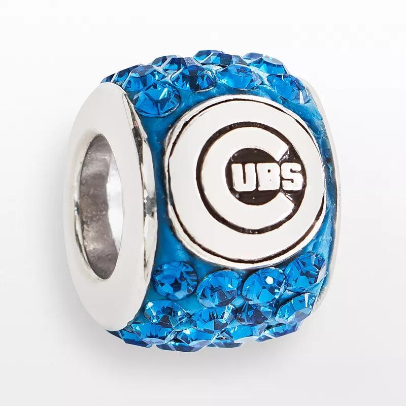 LogoArt Chicago Cubs Sterling Silver Crystal Logo Bead, Womens, Blue Product Image