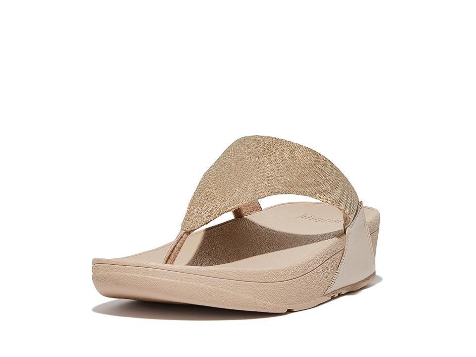 FitFlop Lulu Shimmerlux Toe-Post Sandals (Latte ) Women's Sandals Product Image